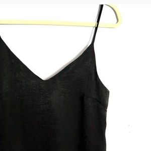 Black Skinny Strap Slip Dress